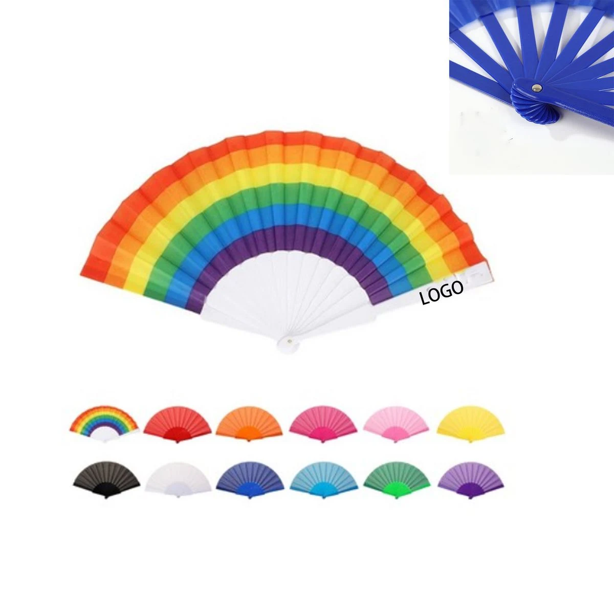 Folding Fan Plastic Handle Fabric Body 1