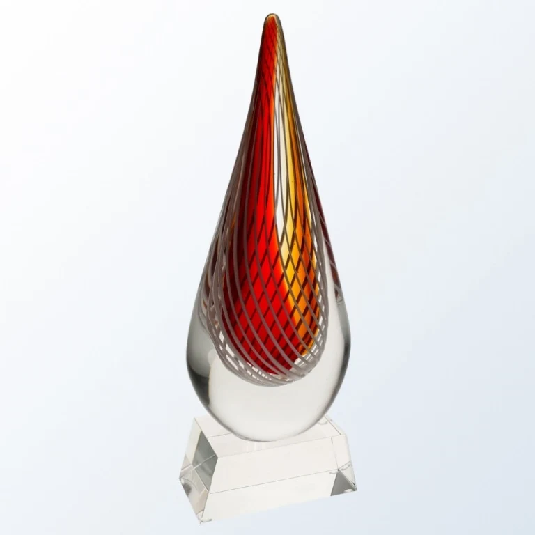 Red Swirl w/Clear Base Award 1