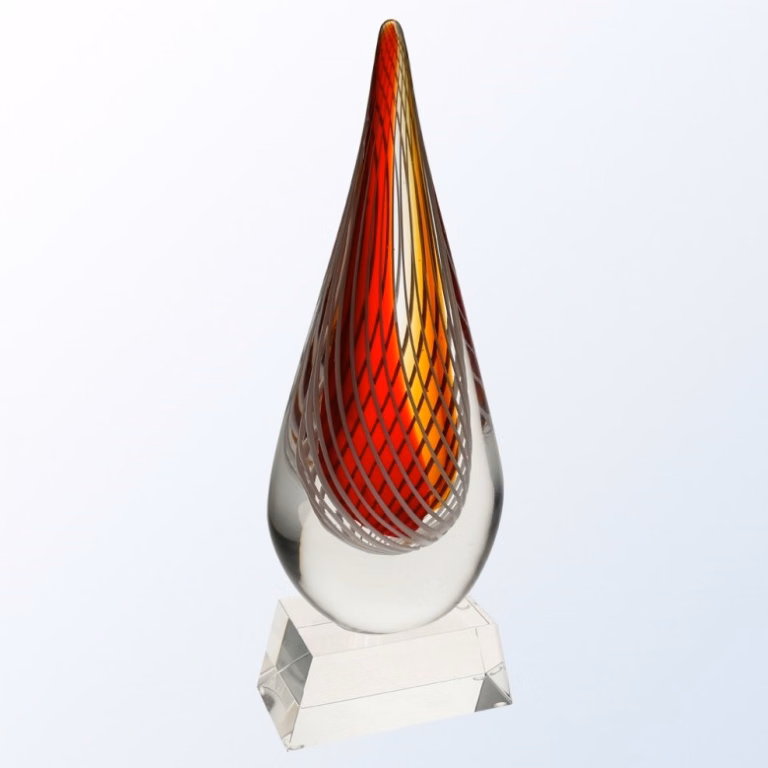 Red Swirl w/Clear Base Award