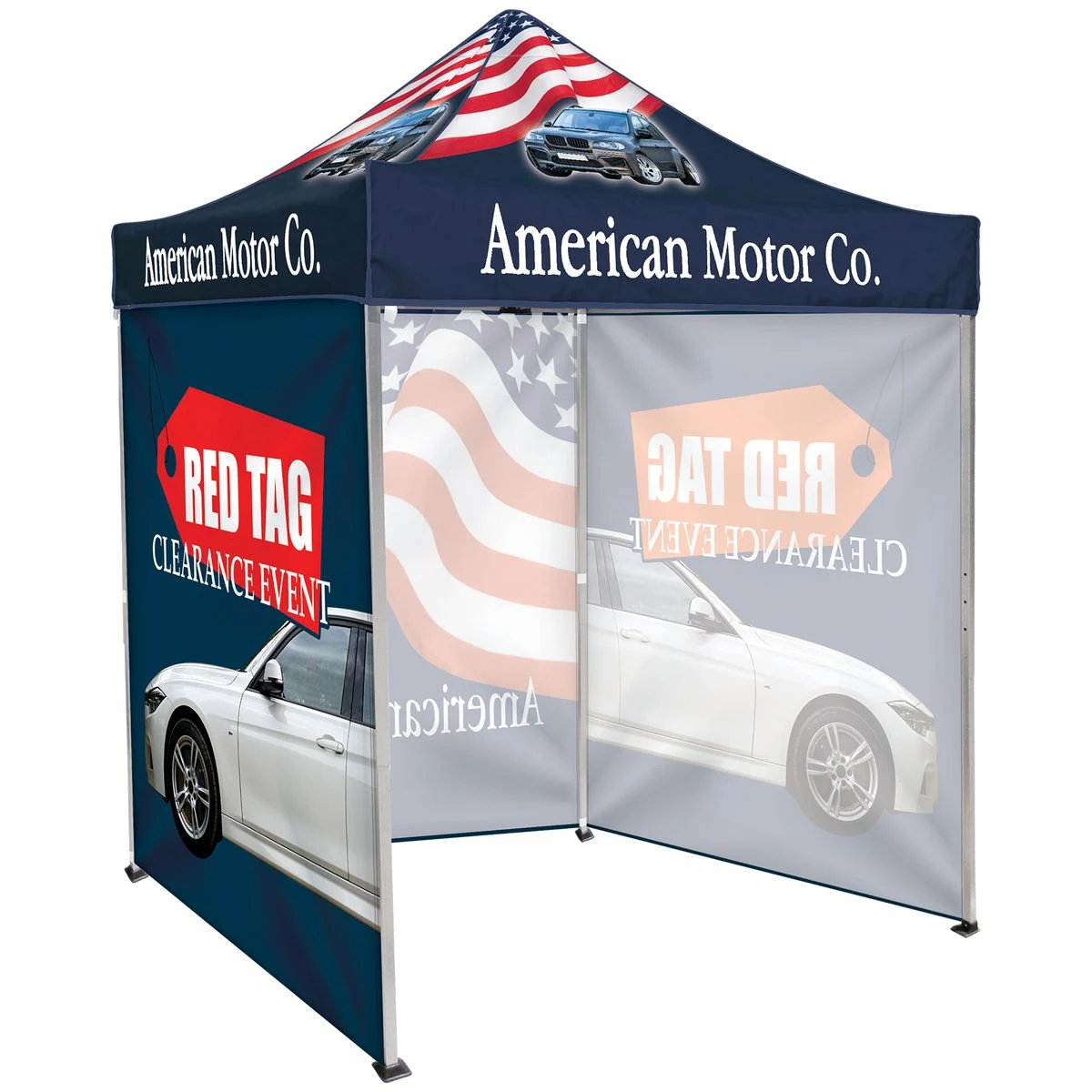 6.5' Square Canopy Tent with 3 Full Single Sided Walls 1