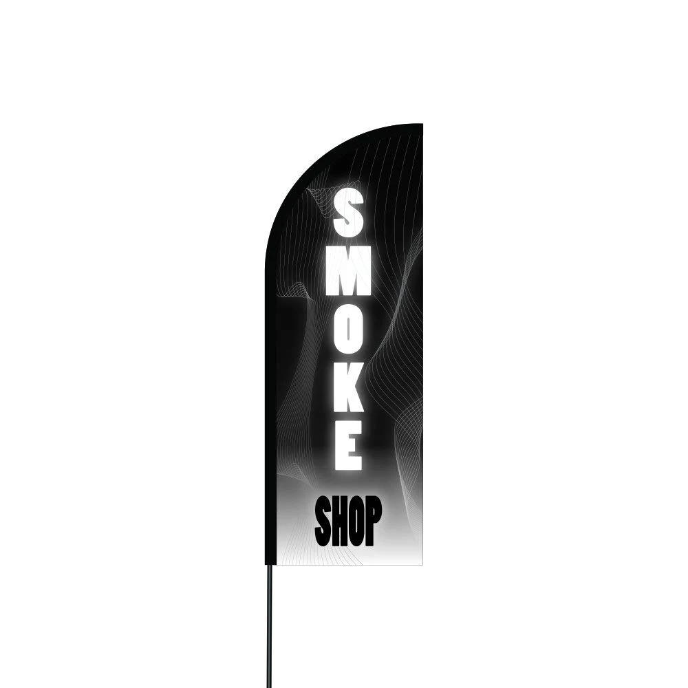 Smoke Shop Flag Kit Hardware 14' Feet Feather Flag Sign Outdoor Banner 1