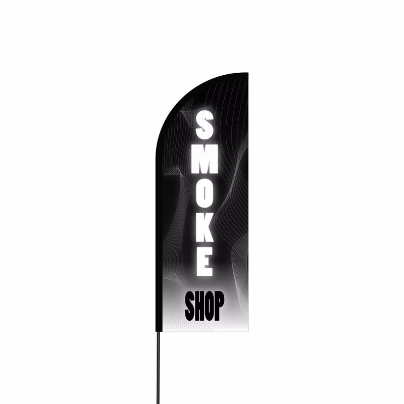 Smoke Shop Flag Kit Hardware 14' Feet Feather Flag Sign Outdoor Banner