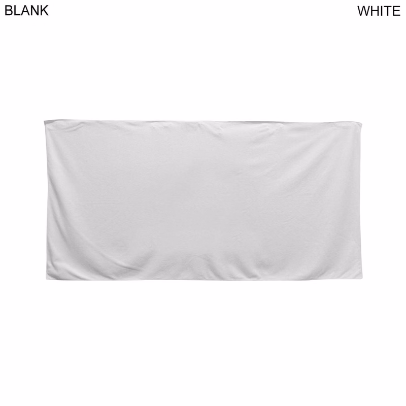 Heaviest Weight, Plush Velour Terry Cotton Blend White Beach Towel, 30x60, Blank Only