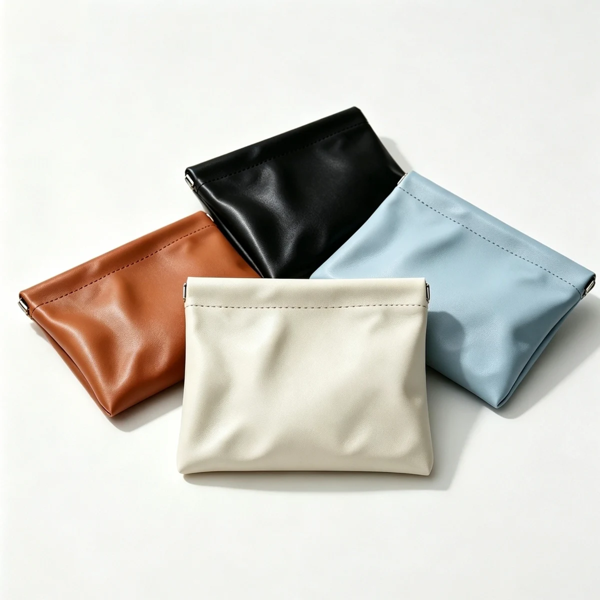 Spring Open Leather Cosmetic Bag 1