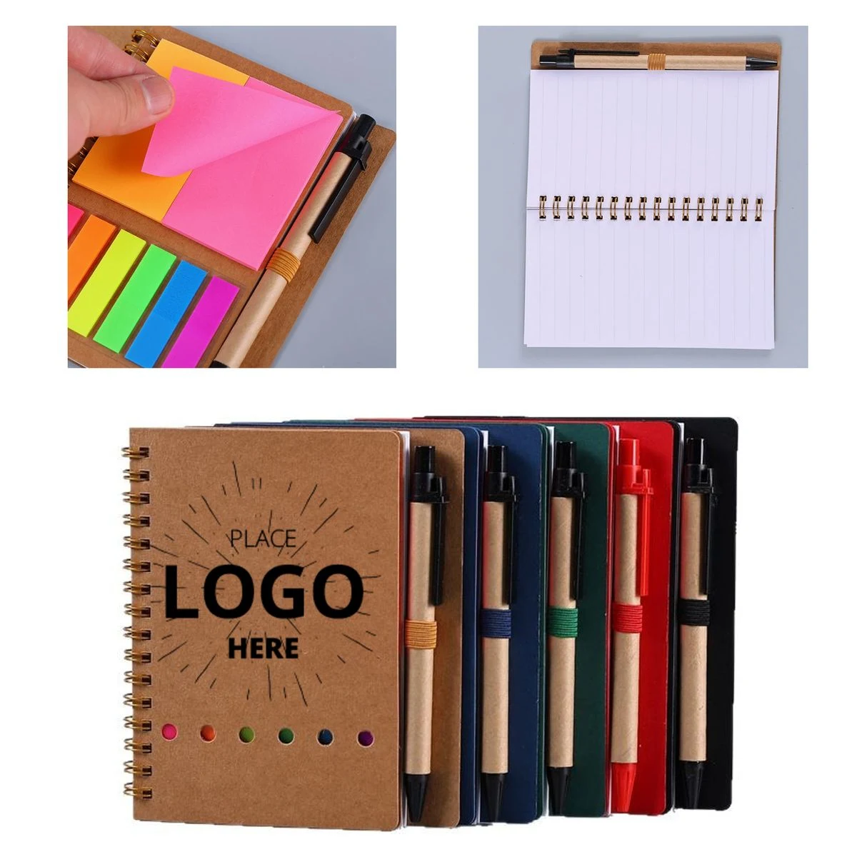 Custom Logo Kraft Dual Coil Notebook 1