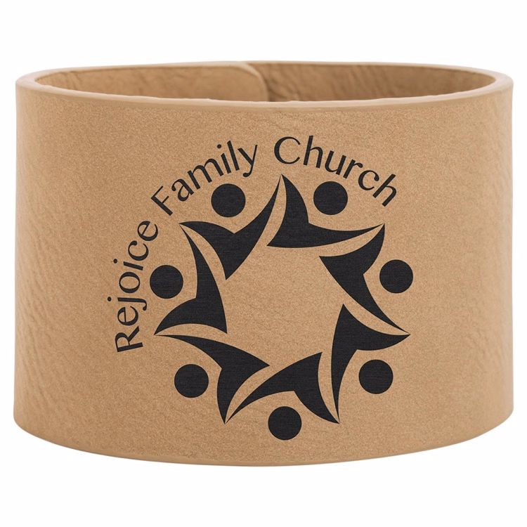 9 1/2" x 2" Light Brown Leatherette Cuff Bracelet