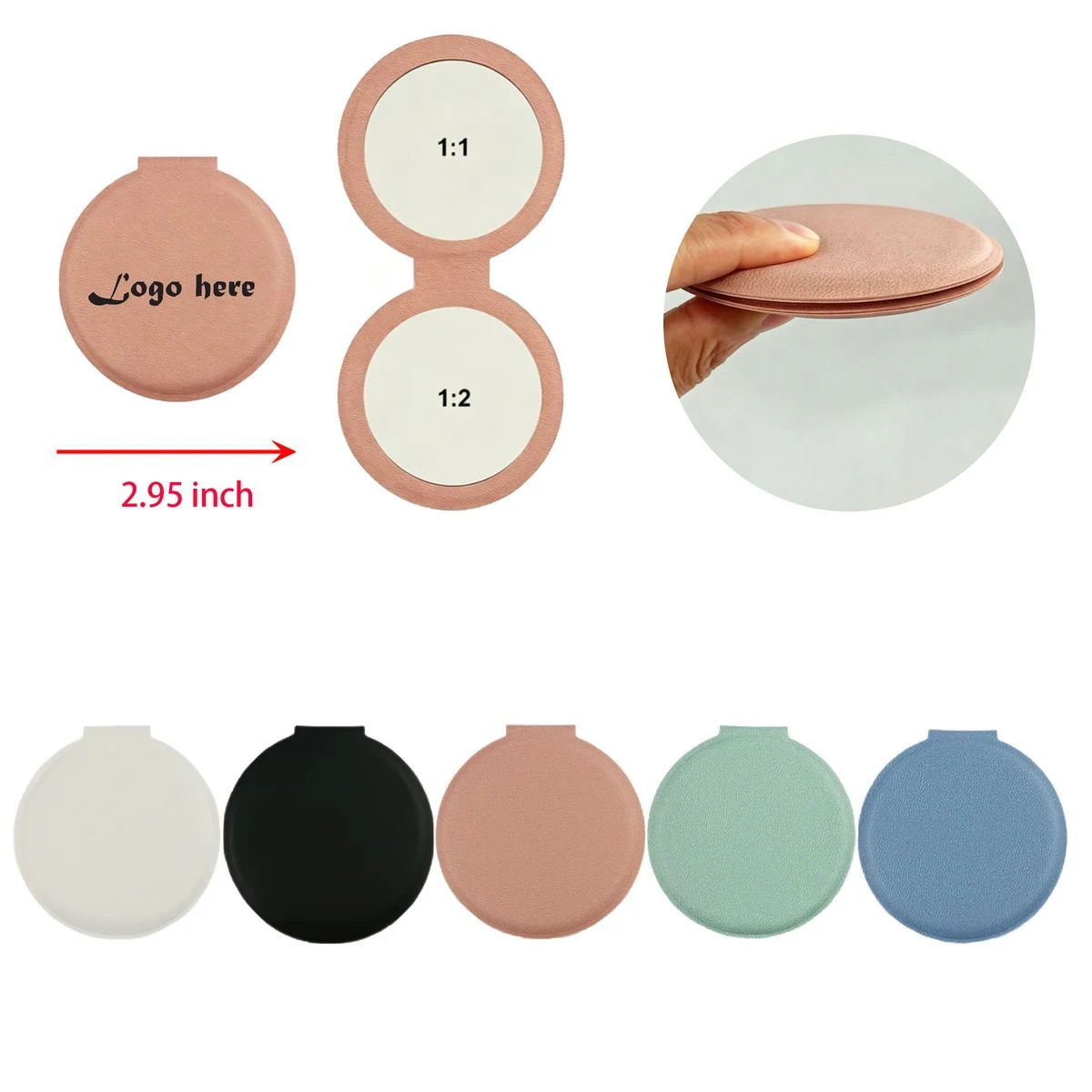 Custom Foldable Pocket Makeup Mirror Round 1