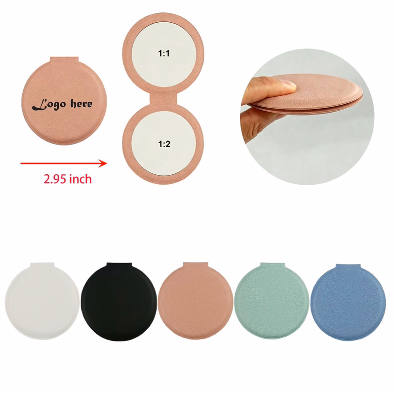 Custom Foldable Pocket Makeup Mirror Round
