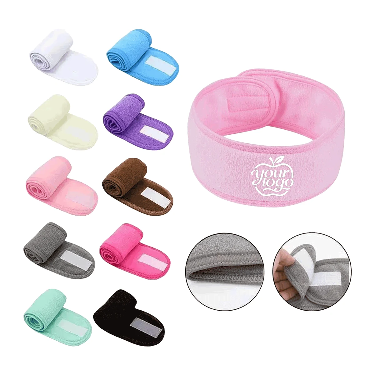 Adjustable Coral Fleece Face Wash Headband 1