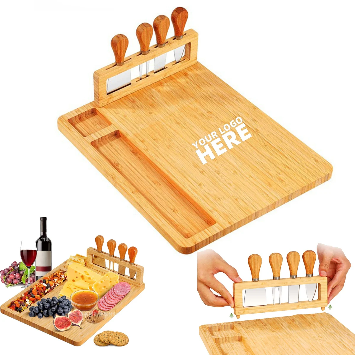 5 Piece Set Bamboo Cheese Board 1