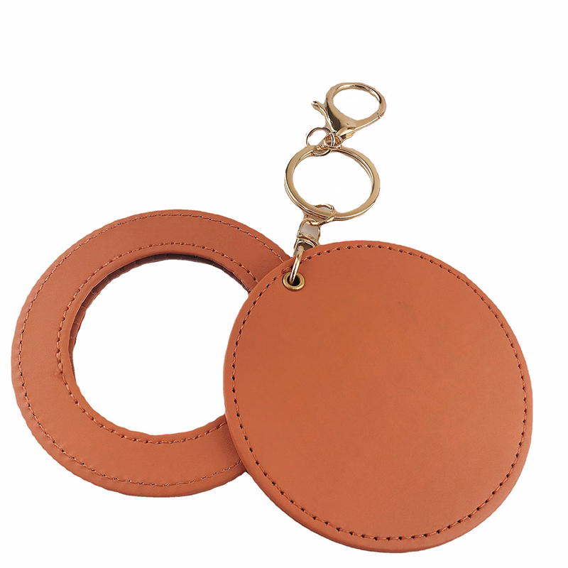 Round Leather Mirror