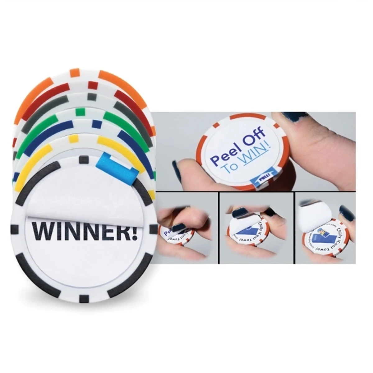 Poker Chip Ball Marker with Peel Off Label 1