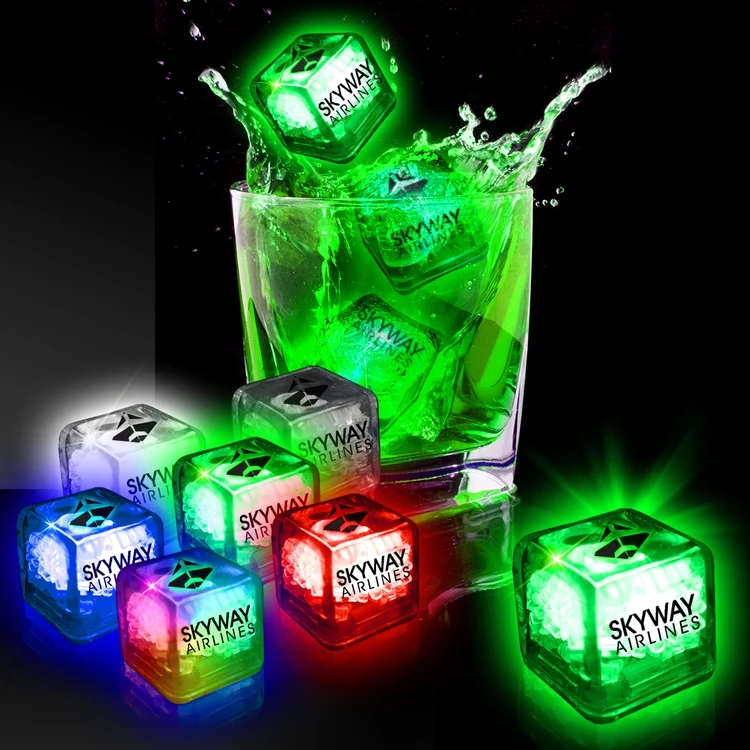 Imprinted Liquid Activated Light Up Ice Cubes 1