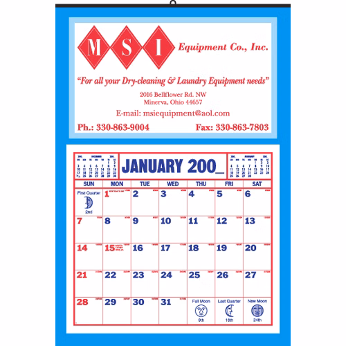 Full-Apron Calendar