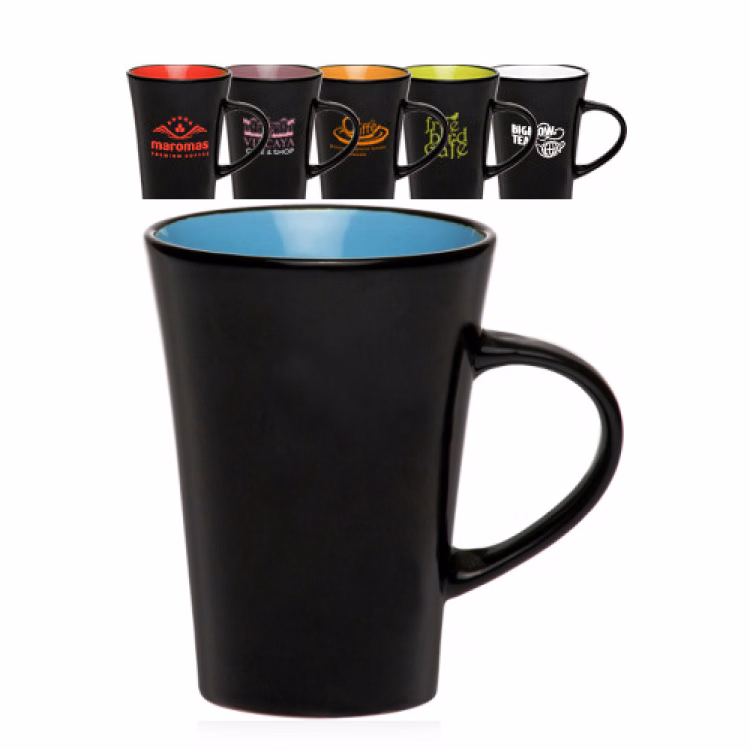 10 oz. Matte Black Finish Mug with Colored Inside
