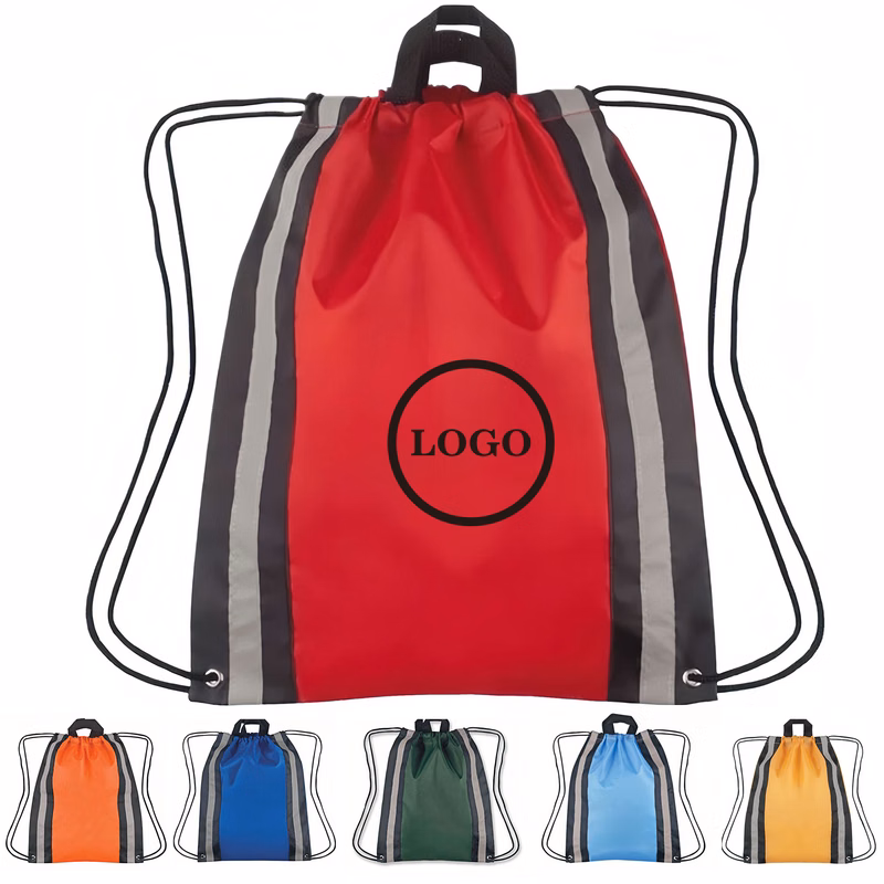 Night-Ready Reflective Drawstring Sports Bag