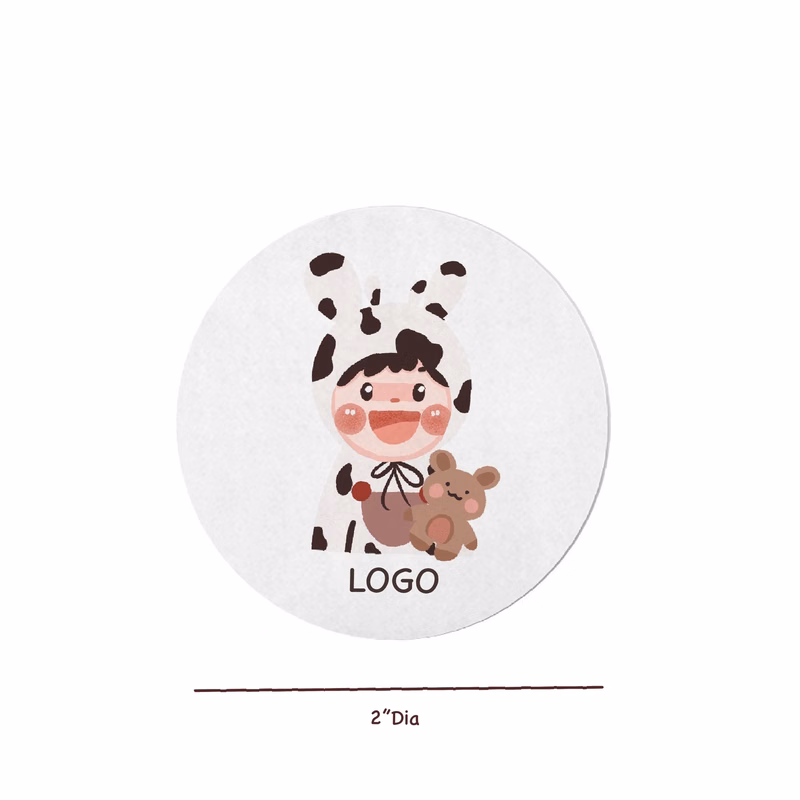 2" Circle Removable Label MOQ 150pcs