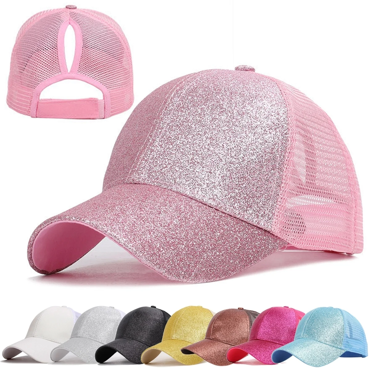 Glitter Ponytail Baseball Cap 1
