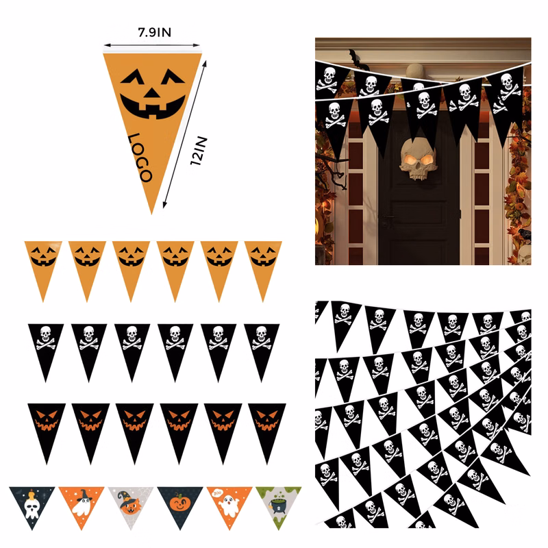 MOQ 50 PCS Versatile Halloween Triangular Pennant String