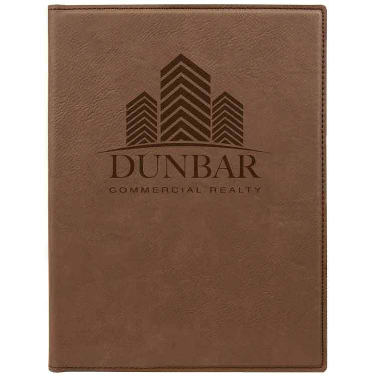 Dark Brown Faux Leather Mini Portfolio 1