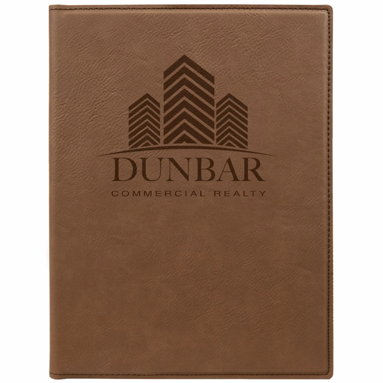 Dark Brown Faux Leather Mini Portfolio
