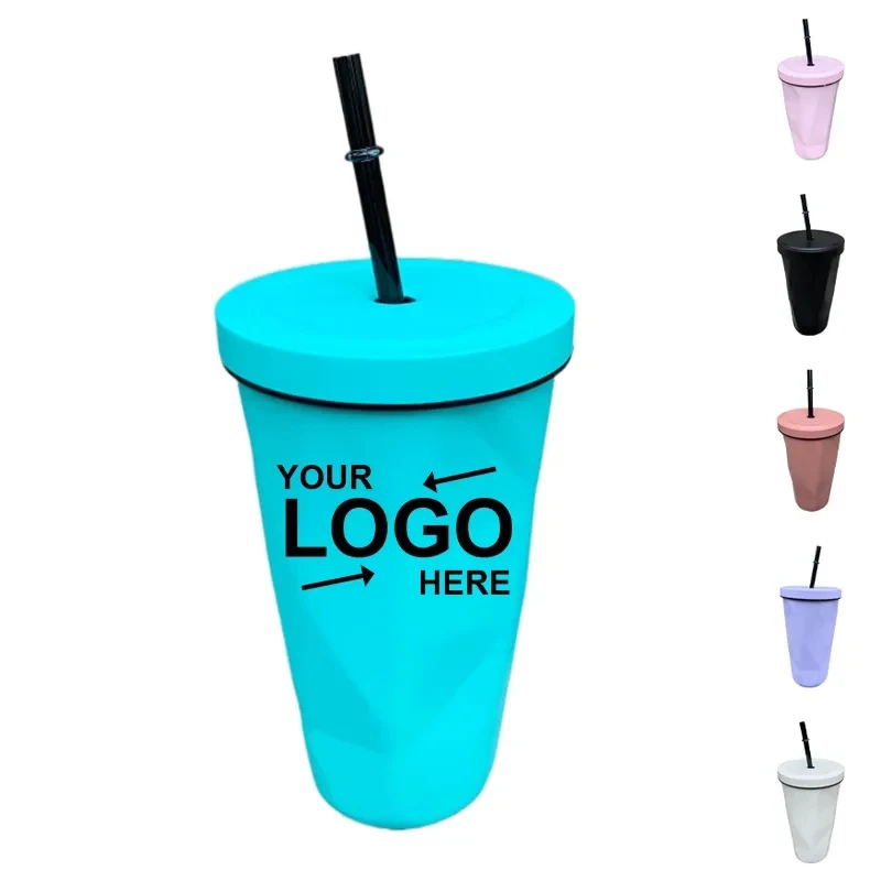 17Oz Irregular Stainless Steel Straw Mug 1