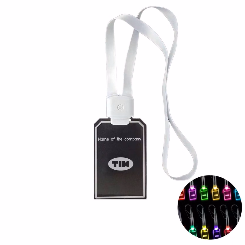 Custom Logo Light-Up Acrylic Glow Pendant Necklace Lanyard