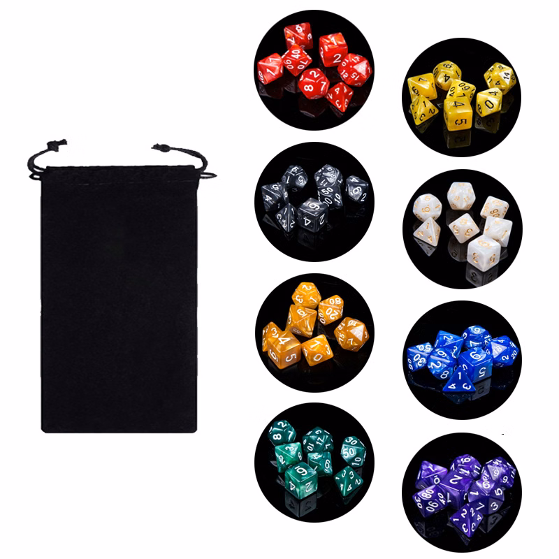 Generic Polyhedral 7-Die Dice Set Game Dices