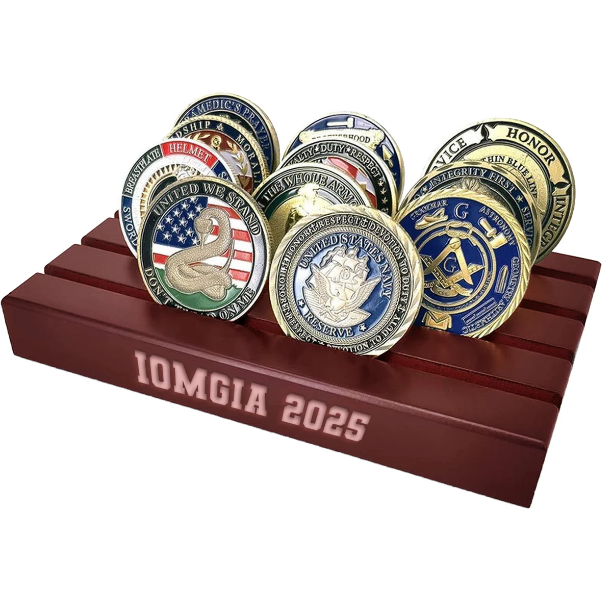 4 Row Solid Wood Coin Holder 1