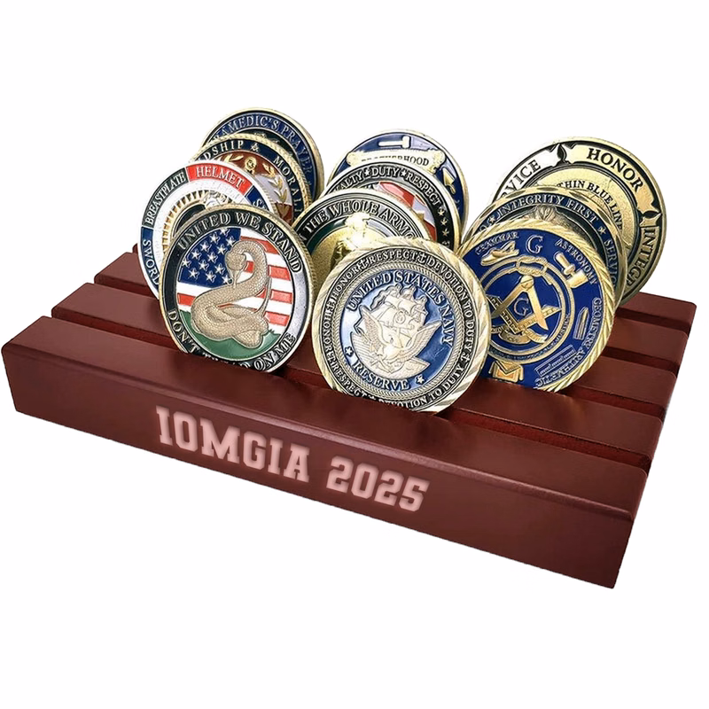 4 Row Solid Wood Coin Holder