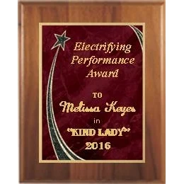 8" x 10" Cherry Finish Plaque with a Red Rising Star Plate 1