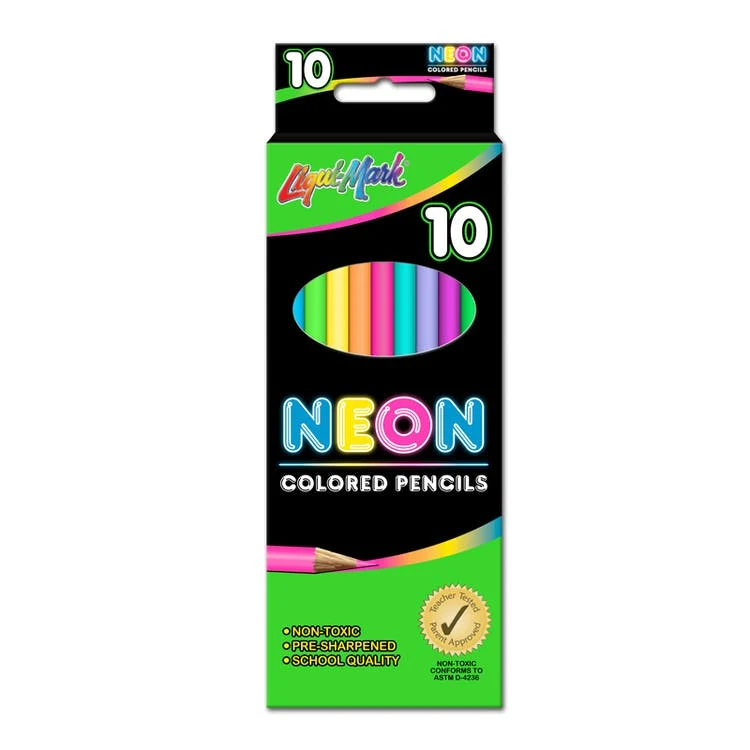 Neon Colored Pencils - 10 Pack Pre-Sharpened 1