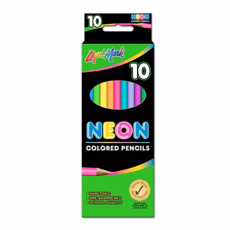Neon Colored Pencils - 10 Pack Pre-Sharpened