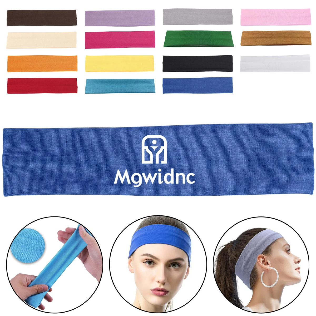 Sports Headband for Running Yoga Gym Workout Sweat Absorbent Soft Stretchable Hair Band 1