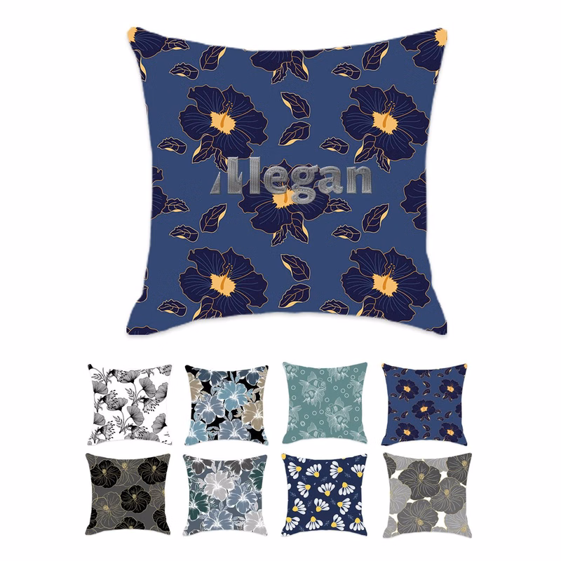Car Home Comfortable Soft Floral Series Pillow Cover
