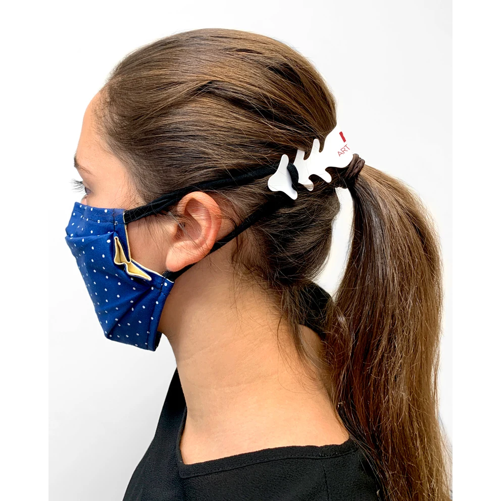 Ear Saver Mask Clip .023 White Polyethylene Plastic Full Colour Imprint 1