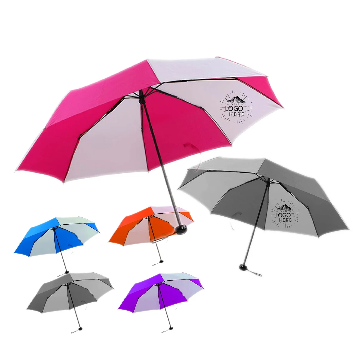 42" Arc Budget Telescopic Folding Umbrella 1
