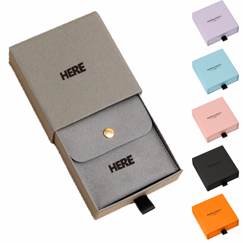 Jewelry Storage Box with Velvet Bag Set