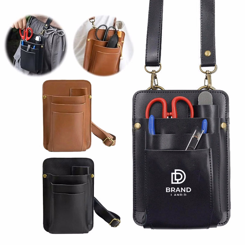 Leather Hairdressing Scissors Tool Waist Bag