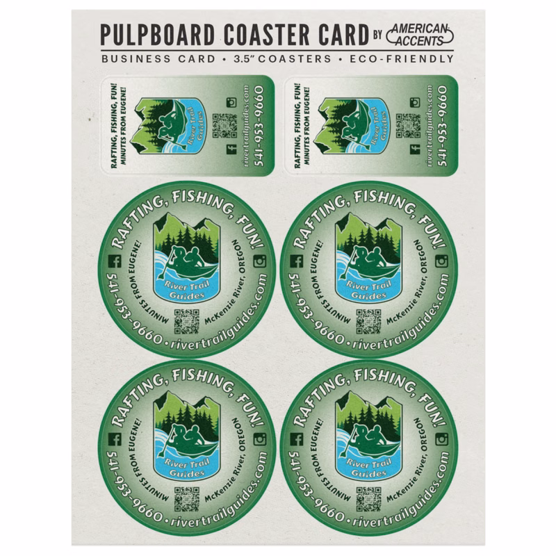 Coaster Card Pulpboard 80 pt Full Size 8.500" x 11.000" Digital Print