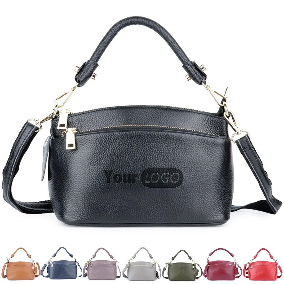 Genuine Leather Ladies' Crossbody Handbag 1