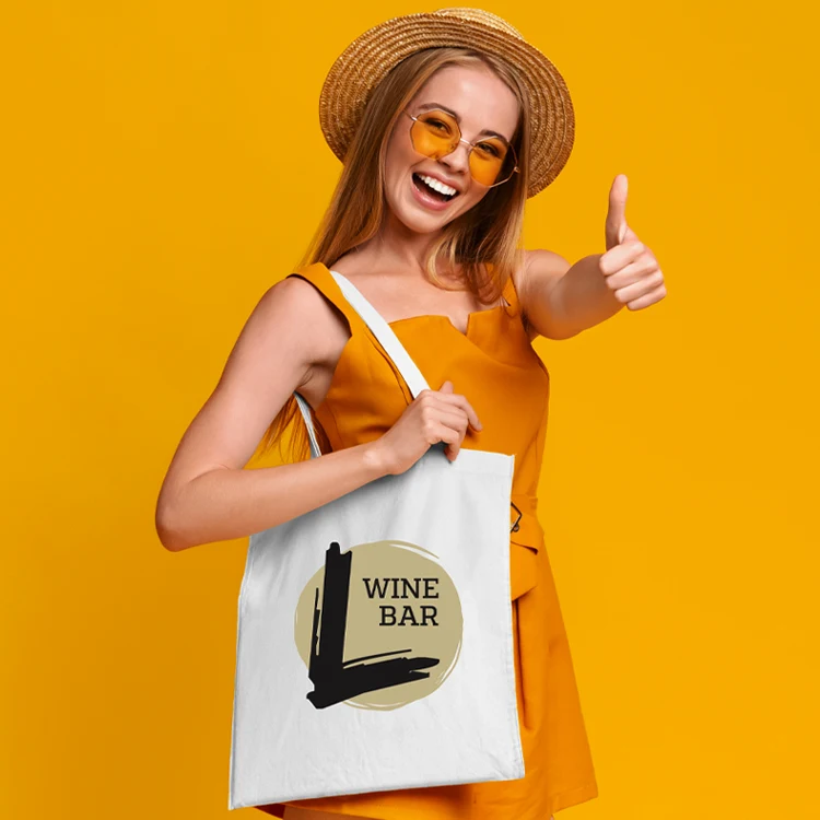 Best Selling White Cotton Tote, custom tote bag with logo imprint 1
