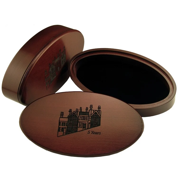 Oval Wood Box, 9 x 5 x 2" 1