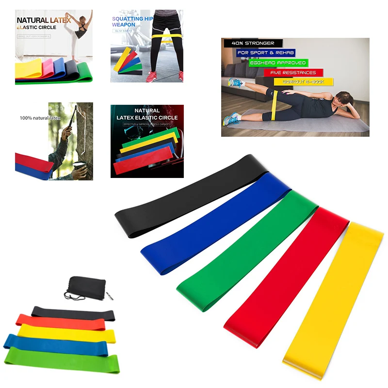 Resistance Loop Exercise Bands with Carry Bag, Set of 5 1