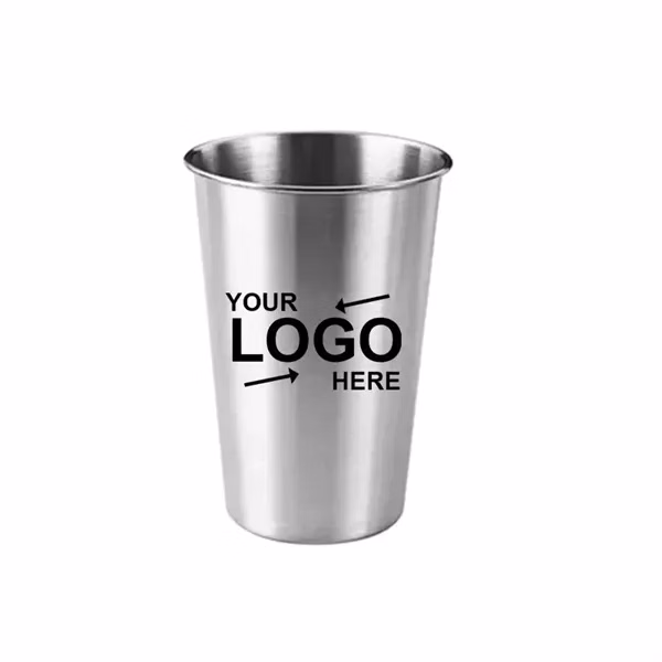 Custom 16 Oz Stainless Steel Pint Cup with Polished Finish — Drinkware Promotional
