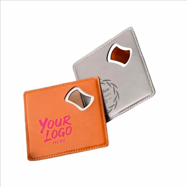 Square Leather Bottle Opener for Commutes, Fitness and Travel