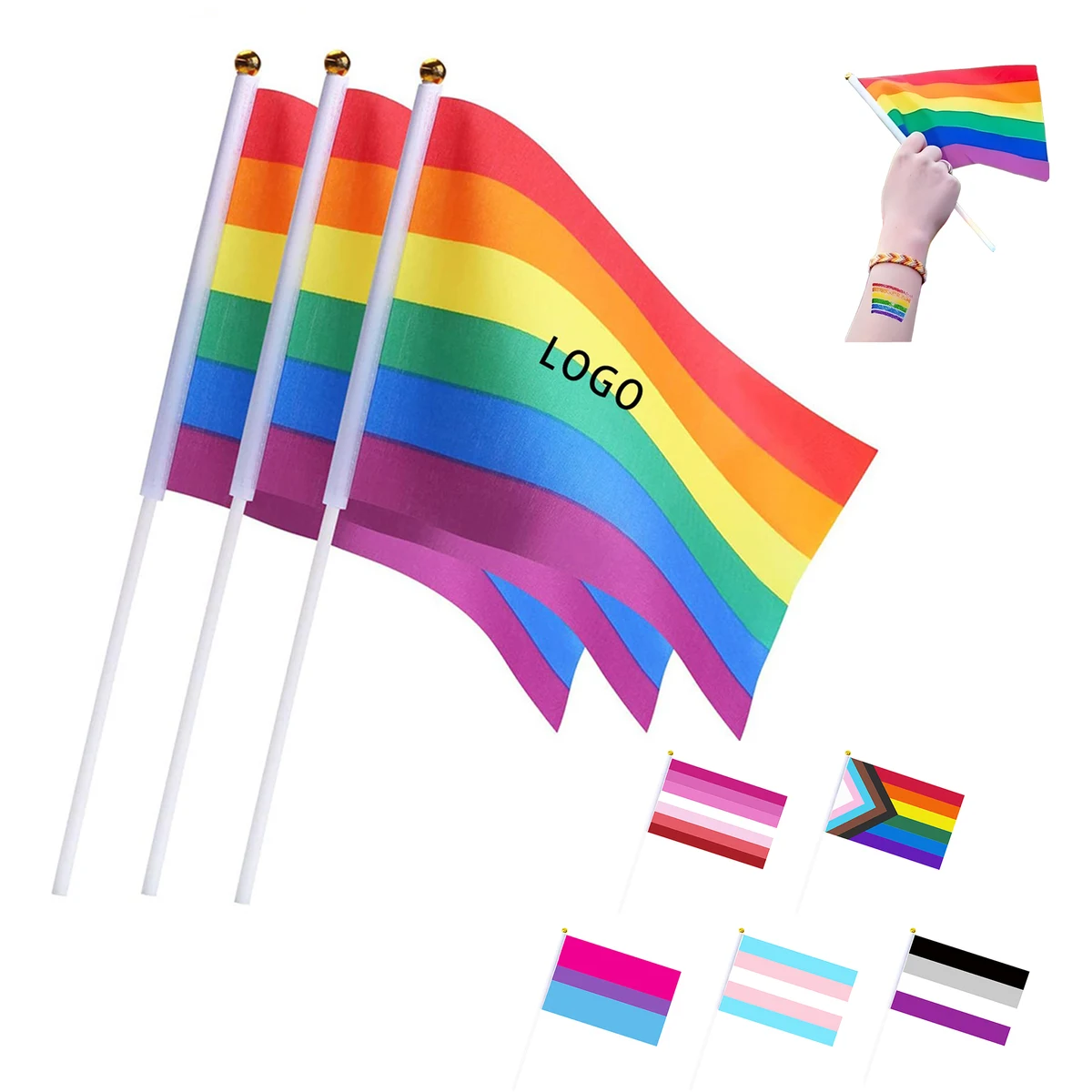 Rainbow Pride Stick Flag 1