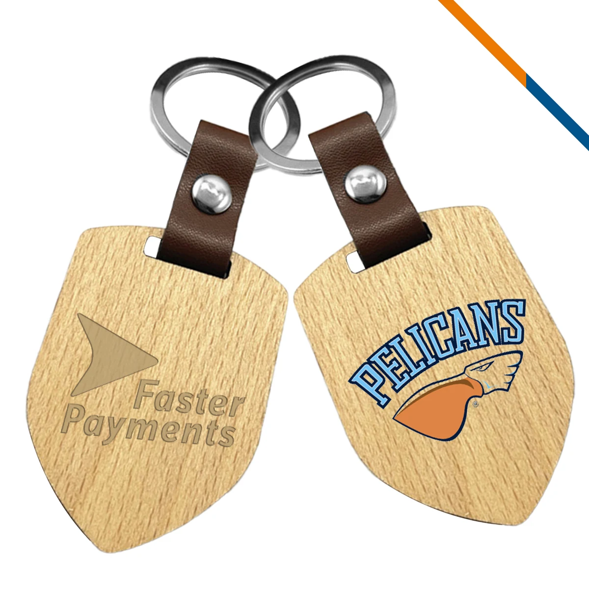 Wooden Shield Keychain 1