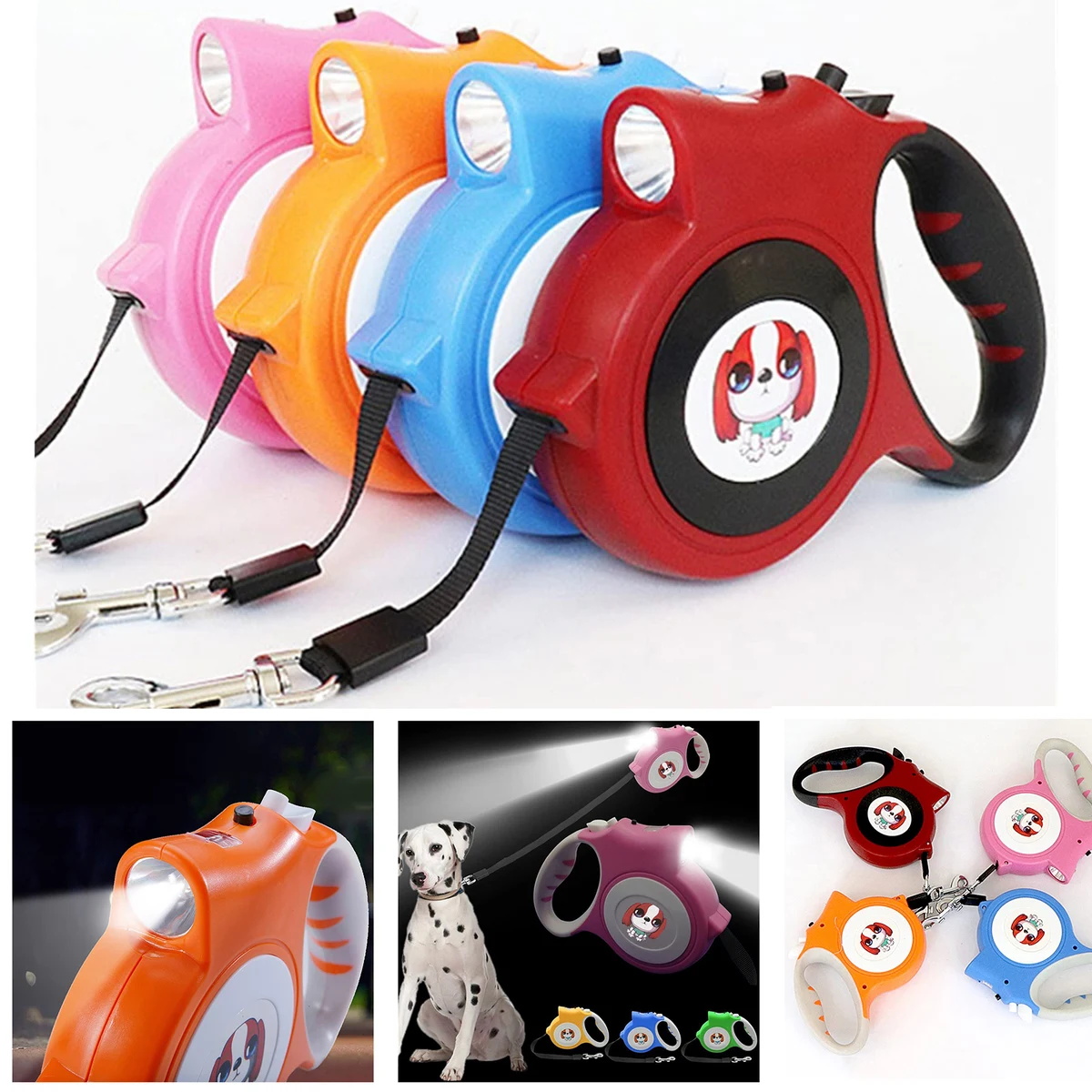 Retractable Pet Automatic Traction Rope with Light 1