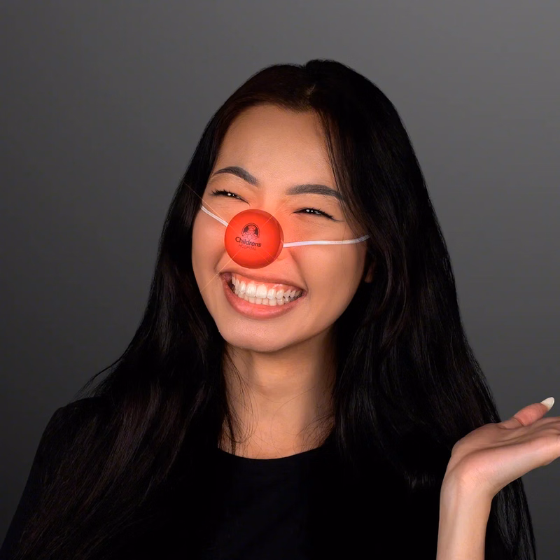 Light Up Red Clown Nose with Blinking LEDs